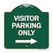 Signmission Reserved Parking Visitor Parking W/ Right Arrow, Green & White Alum Sign, 18" x 18", GW-1818-23020 A-DES-GW-1818-23020 - alternate 1